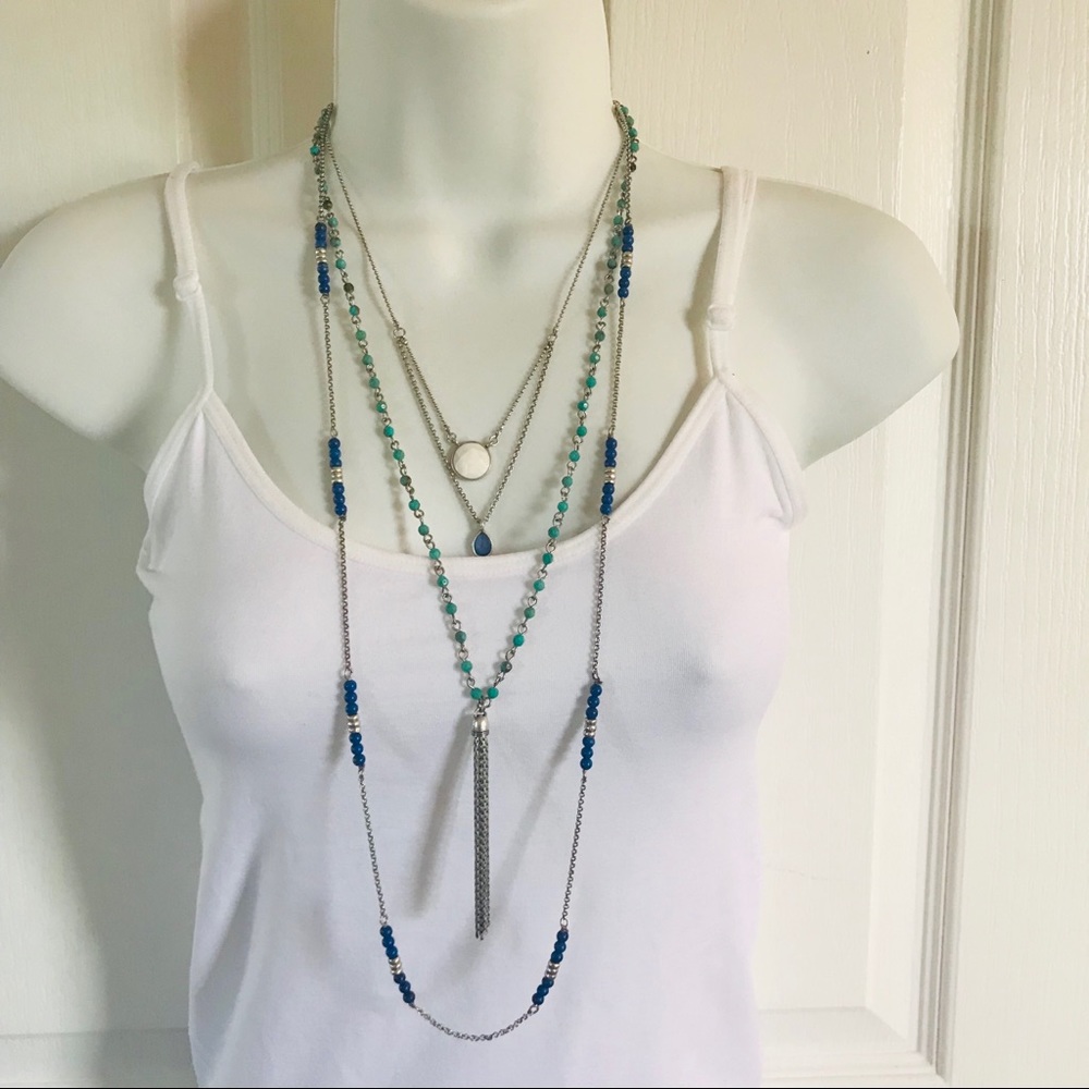 Lucky Brand Multi Strand Silver-tone Necklace